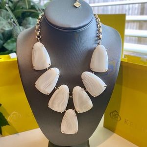 Custom EUC Kendra Scott White Banded Agate Harlow